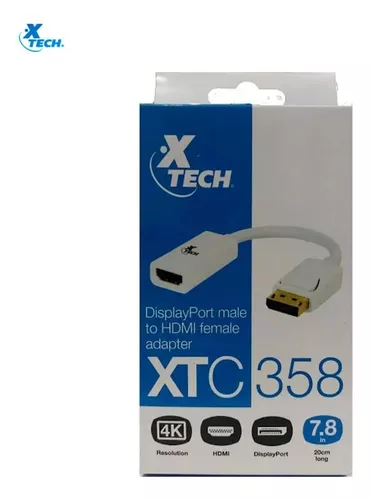 Adaptador DisplayPort a HDMI Xtech XTC-358 DisplayPort macho a