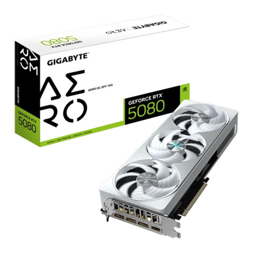 Tarjeta de video, Gigabyte, RTX 5080, AERO OC, 16GB, GDDR7, DLSS 4, Windforce, 8K, PCI-E 5.0.